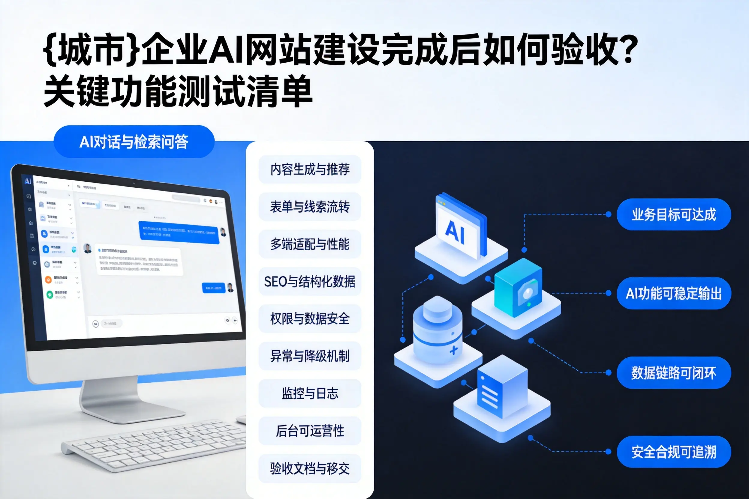 乌鲁木齐企业AI网站建设完成后如何验收？关键功能测试清单