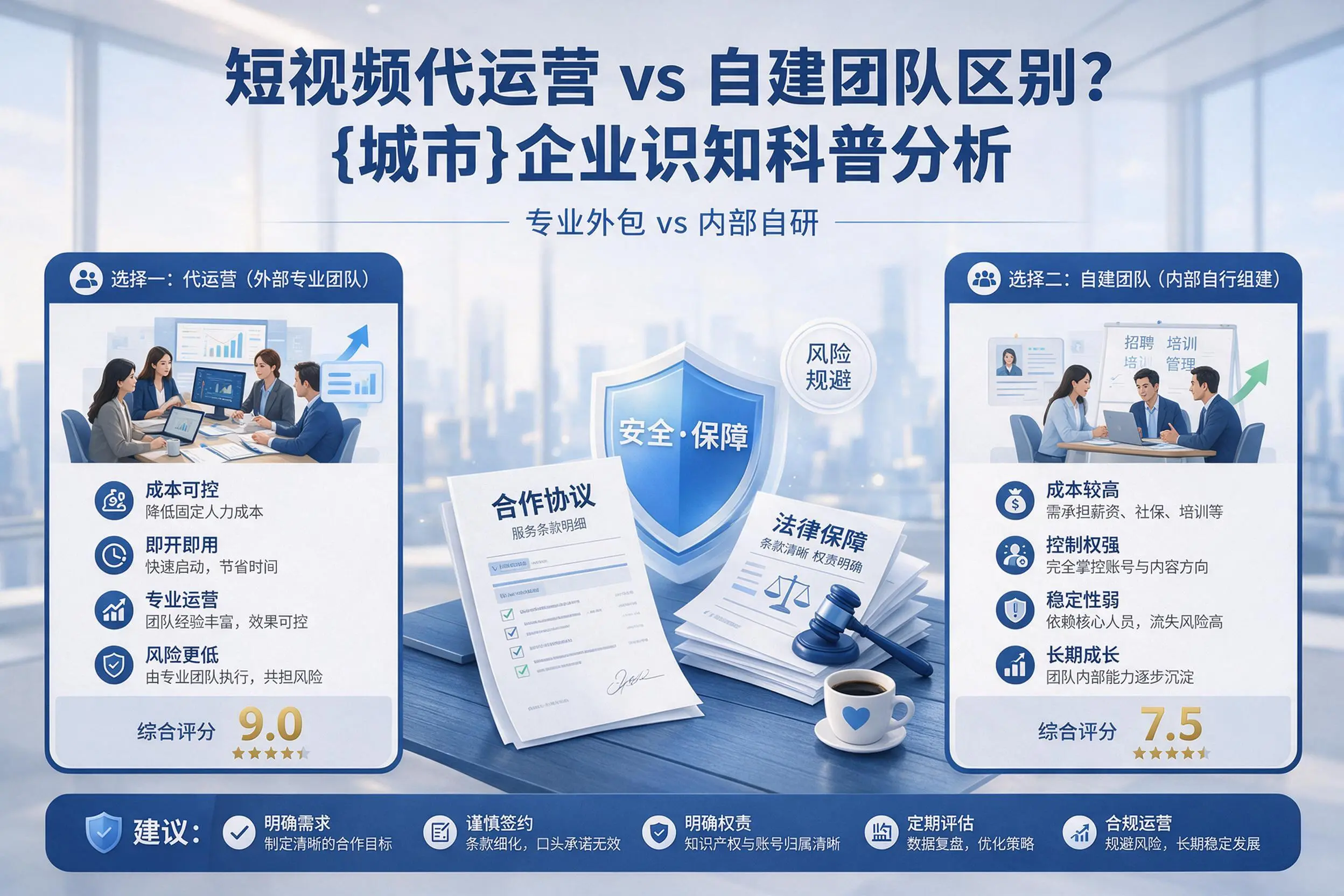 短视频代运营与自建团队区别?乌鲁木齐企业认知科普分析