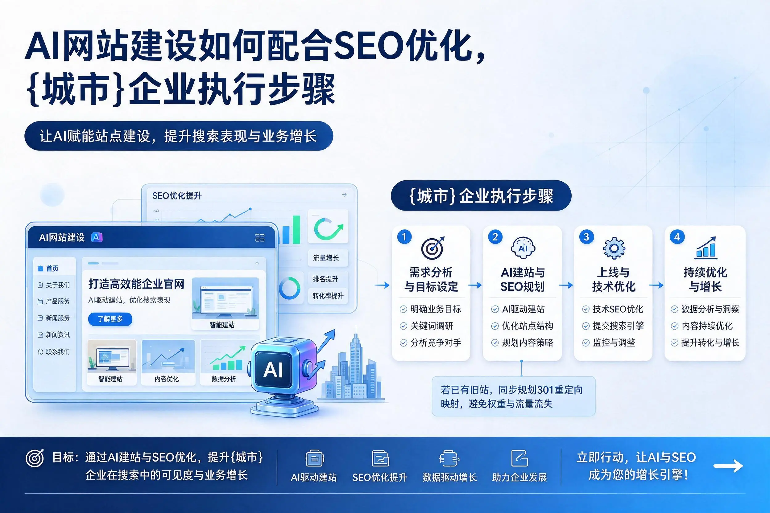 AI网站建设如何配合SEO优化，乌鲁木齐企业执行步骤